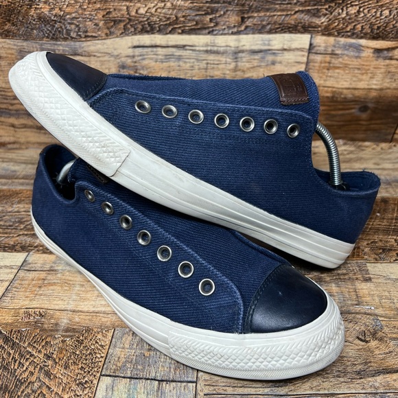 Mens Converse All Star Chuck Taylor Slip On DENIM Blue Low Sneakers Size 10.5 - Picture 1 of 8
